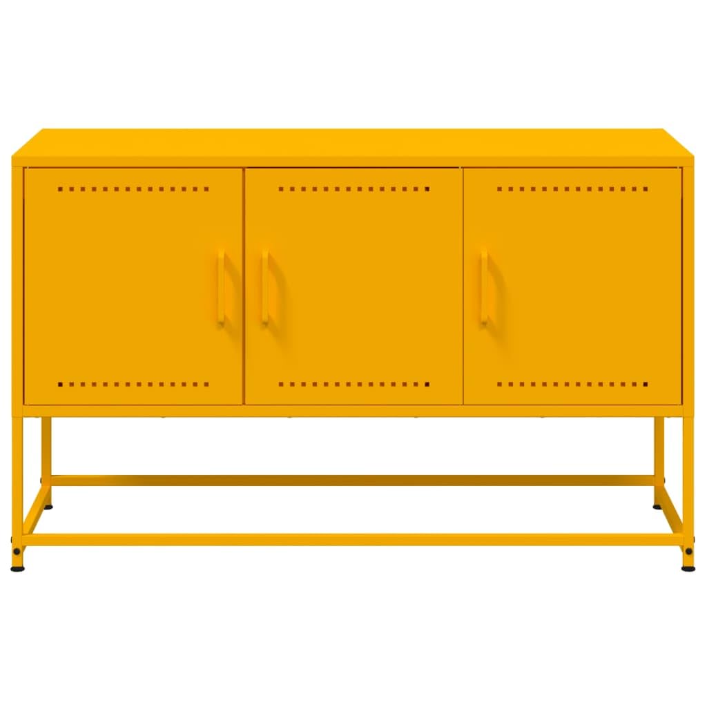 Mobile TV giallo senape, 100,5 x 39 x 60,5 cm, in acciaio