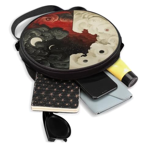 Image of Women Novelty Round Clock Shape Zippered Clock Purses for Women Tote Handbag Shoulder Bag, Gift for Mom Girlfriend