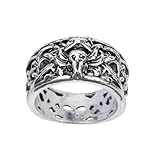 Abaodam Anillo Diseño de Vintage para Hombre Accesorio de Moda Duradero y Resistente Talla Color Plateado