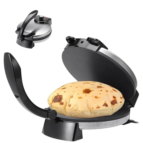 Electric Roti Maker 2000W Non-Stick Chapati Machine with Adjustable Temperature & Double-Sided Heating for Tortilla Pancakes and Egg Rolls