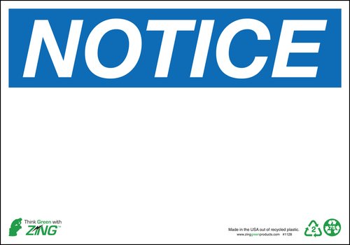 Panneau de signalisation Zing Green Products 1128S pour organiser les zones de stockage