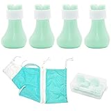 Cat Grooming Mesh Bag and 4 Pcs Anti-Scratch Cat Shoes Silicone Boots Puppy Dog Adjustable...
