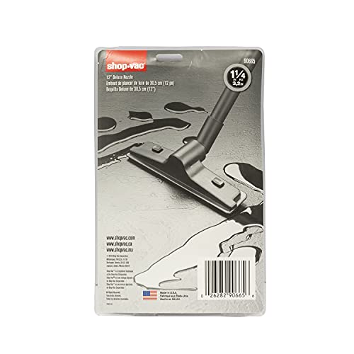 Image of Shop-Vac 9066500 Deluxe Floor Nozzle, 12 Inch x 1.25 Inch Diameter, Includes Brush And Squeegee, Ideal For Wet and Dry Surfaces