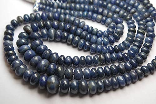 Saphir rondelles lisses bleu azur de Madagascar 8-12mm, pierres naturelles pour enfilage de perles