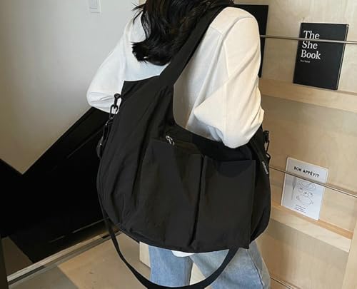 Women's Tote Bag Casual Shoulder Handbag Multi-Pocket Large Capacity Ladies Canvas Tote Dumpling Bag for Work Travel2