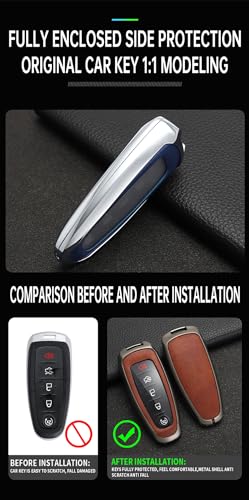 Coque de clé Ford Mustang Focus Explorer housse cuir 5 boutons