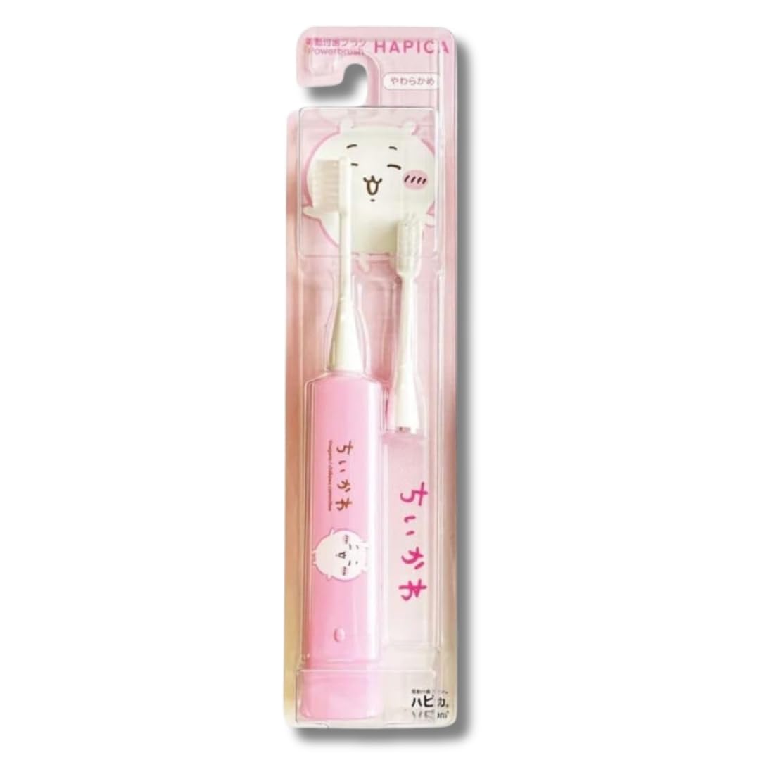Amazon.co.jp: ちいかわ ハピカ 電動歯ブラシ 替ブラシ付 ピンク