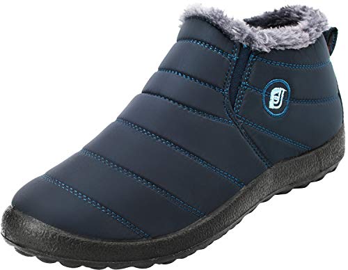 JIASUQI Winterstiefel Warm Wasserdicht Solider Oxford Stoff Vampir für Frauen Outdoor Bootie Marine, 43 EU ( Hersteller Größe: 265  )