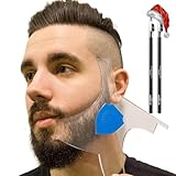 Aberlite ClearShaper 3.0 - Beard Shaper Kit w/Two Barber Pencils - Premium Shaping Tool - 100% Clear | Many Styles - The Ultimate Beard/Hair Lineup (US Patent) - Stencil Guide Template Outliner
