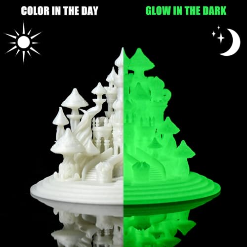 Image of OVV3D Glow in the Dark Filament, Christmas Glow PLA Filament 1.75mm + /- 0.02mm for 3D Printing, Glow PLA Green, 3D Printer Filament,Long-Lasting Glow with UV Light 1kg /2.2lb