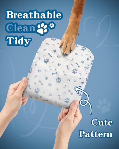 Image of Dog Diapers Male Wraps, Disposable Male Dog Diaper, Super Soft Absorbent Doggie Diapers for Boy Dogs with Incontinence Marking or Excitable Urination(M, 50)