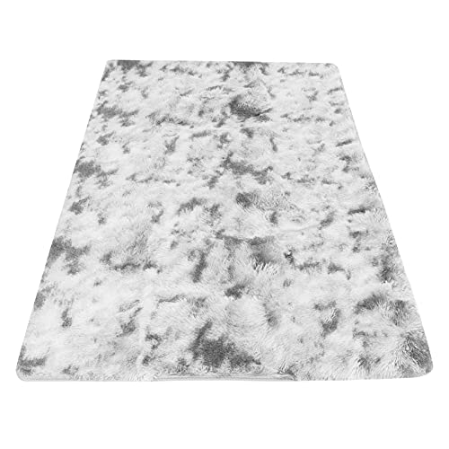 Tapis antidérapant et lavable en polyester gris pour le salon - 4