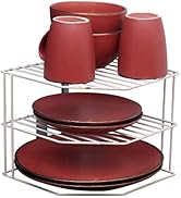 Livzing 3-Tier kitchen steel corner shelf dish rack countertop stand -Plate/Tray/Pan/pot Storage ...