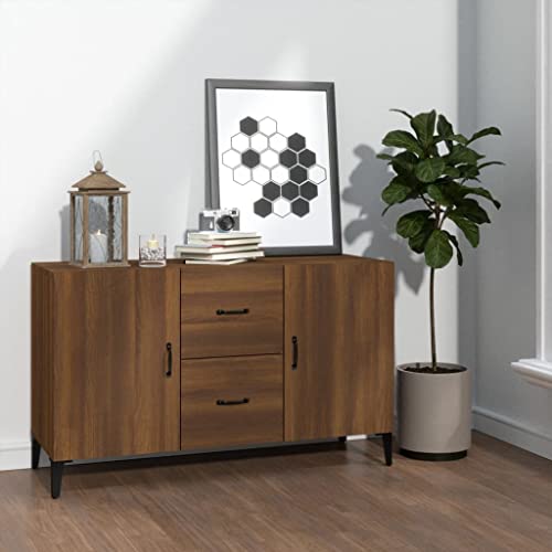 Vidaxl Sideboard, Buffet Cabinet With Storage, Sideboard Console Cabinet For Kitchen Living Room Entryway, Industrial, Brown Oak Engineered Wood #TOP29