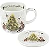 Royal Worcester Wrendale Christmas Mug & Coaster Set - Oh Christmas Tree - Wrendale Designs - View #2