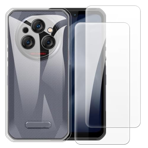 Custodia con 2 pezzi Pellicola Compatibile con Oukitel WP35 Cover Antiurto e Vetro Temperato per Protezione TotaleChiaro