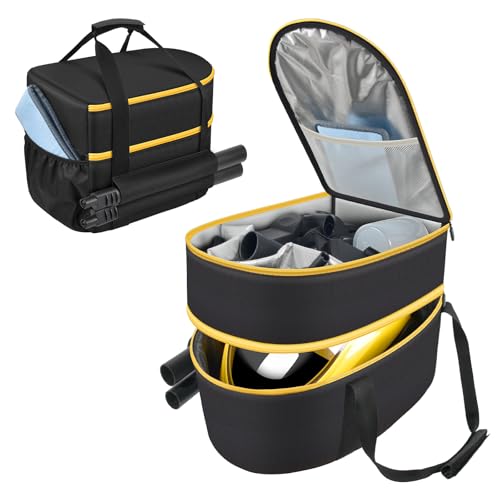 Bag for Wagner Spraytech 0282014 915e Portable Steam Cleaner, Foldable Handheld Steamer Storage Case Container for 18 Accessories Cleaning Brushes, Wallpaper Steam Plate with Pockets-Bag Only(YELLOW)