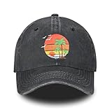 Betyiwling Palm Tree Baseball Cap for Women Men Embroidery Adjustable Washed Distressed Trucker Hat