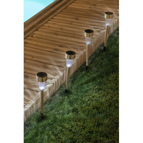 Galix Lanterne solaire inox H33,5 cm, lumière blanche 5 lumens, idéale pour bordures ou allées. Top ventes