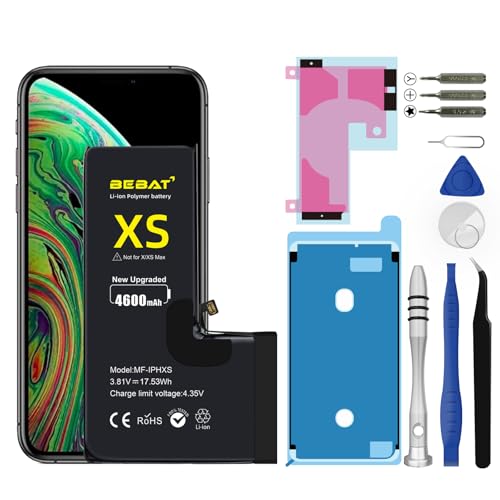 BEBAT Replacement for iPhone Xs Battery 4600mAh High Capacity Li-ion Polymer Replacement Battery for Model A1920 A2097 A2098 A2100 with Professional Repair Tool Kits