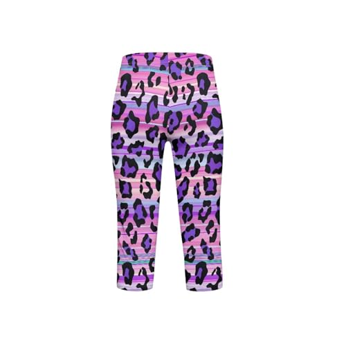 Girls Capri Leggings Stretchy Cropped Tights Tummy Control Dance Yoga Pants for Kids Teens Size 4-13 Years3