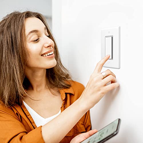 Decorator Wall Plate 1-Gang Light Switch Plate Outlet Cover,Unbreakable Polycarbonate Thermoplastic, White (4-Pack, Single Decorator-White) #TOP6