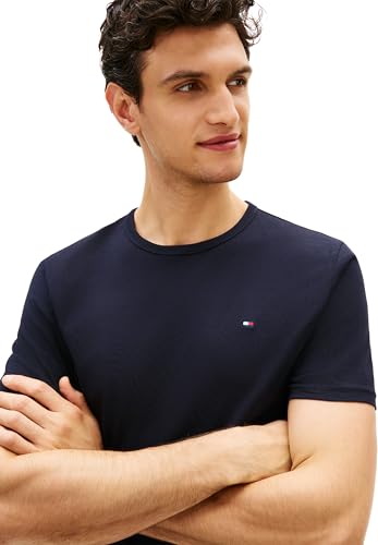 Tommy Hilfiger Herren S/S T-Shirt, Schwarz (Marineblau/Utility Sage/Weiß), M 4