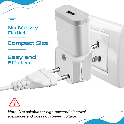 Image of Ceptics India to USA Converter Plug - Type B Canada Travel Adapter, 2 in 1 USA - Dual Input - Perfect for Laptop, Phones, Cameras, CE - RoHS, 3 Pack - Lifetime Limited Warranty