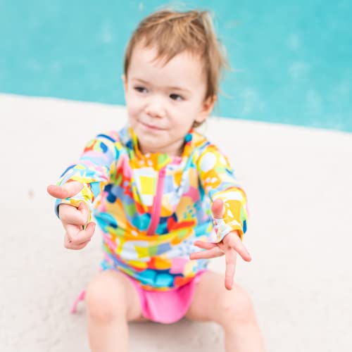 SwimZip Girls' Long Sleeve Swim Dress Cover Up Swimsuit - UPF 50+ Sun Protection3