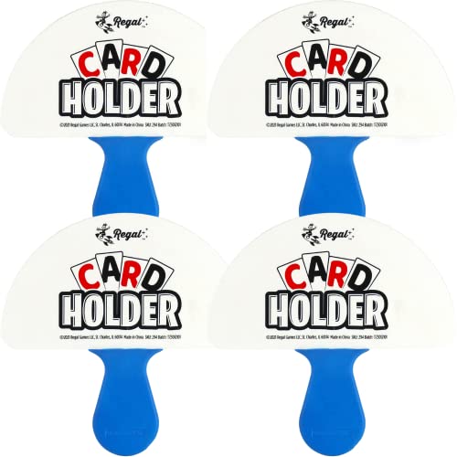 Image of Regal Games 4 Pack Card Holders for Playing Cards - Kids Card Holder with Plastic Paddles - Ideal for Family Fun Game Night and Travel (Ages 3+)