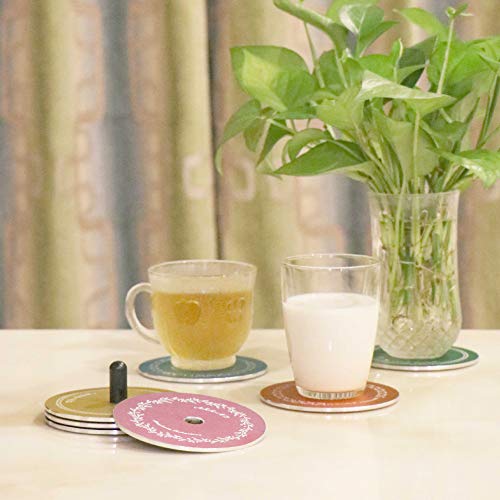 All-At Coasters For Drink With Holder Aluminum Set Of 6 For Home Counters, Kitchen, Dining, Living Room, Coffee Table #TOP6