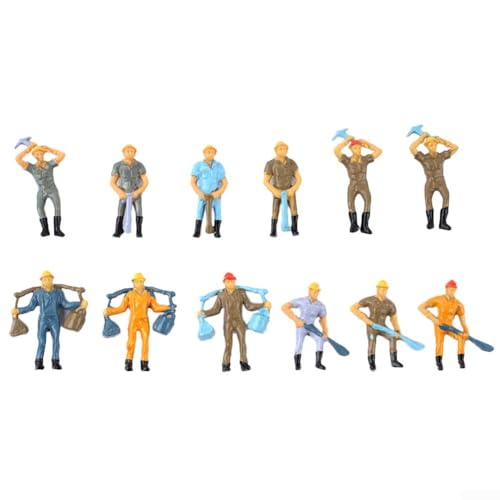 12 Pcs O Scale 1:48 Railway Workers Figures Train Model People 4 Poses Plastic Miniatures For Sand Table Model Making Scene Decoration