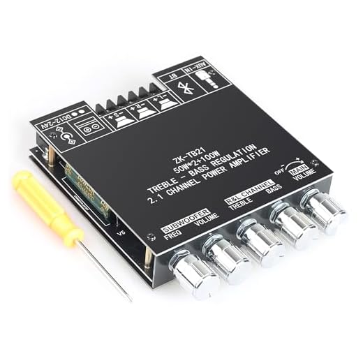 UWAYKEY Bluetooth Amplifier Board 2.1 Channel Class D AMP Module with Dual TPA3116D2 Chip (ZK-TB21)