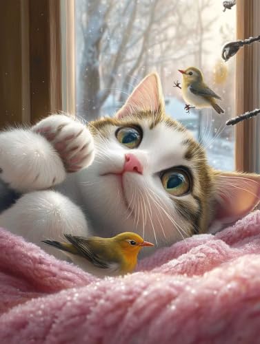 Diamond Painting Adulte Oiseau anti-stress Grand Kit Broderie Loisir Créatif Maison 70x90cm