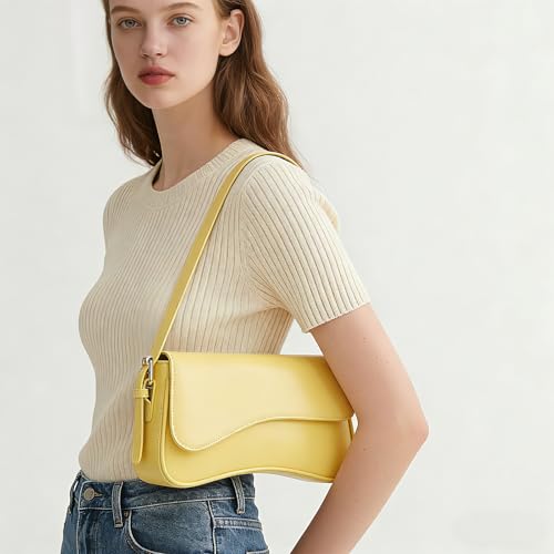 Image of Amszke Shoulder Bag for Women Y2K Crossbody Purse PU Leather Underarm Handbag 2 Adjustable Strap for Daily Commute Travel