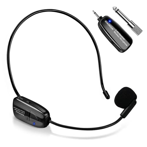 XIAOKOA ワイヤレスマイク 2.4G ヘッドセット ピンマイク