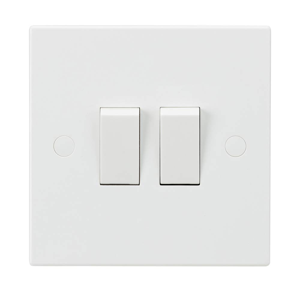 Knightsbridge Square Edge Sn3000 2G 2-Way Switch, 10Ax