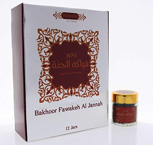 Hemani Bakhour Fawakeh Al Jannah - 50g - Authentic Arabic BAKHOUR Incense - Aromatherapy - Perfect for Prayer, Namaz, Ceremony, Meditation, Relaxation, Religion - Great as a Gift/Home Use