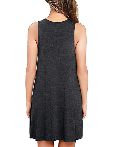Bishuige Women's Summer Casual Dresses Swing T-Shirt Dress X-Large,Dark Gray #TOP1