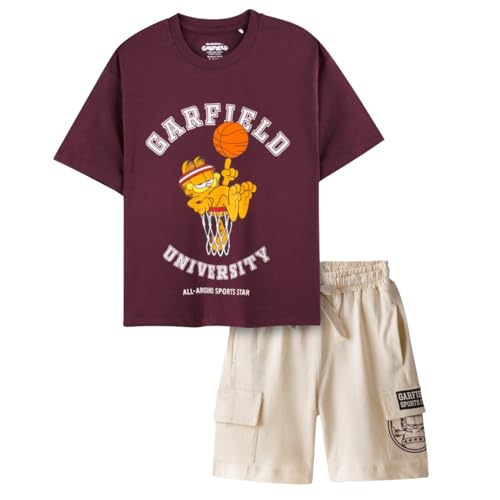 Image of Nap Chief Kids Cotton Official Garfield Co ord Sets for Boys & Girls, T Shirt and Shorts for Casual Wear