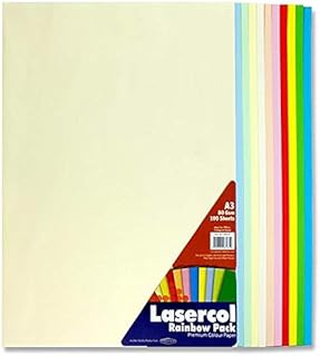 Premier Stationery A3 Pastel Rainbow Paper. 80gsm. Pack of 100 Sheets, S4584819