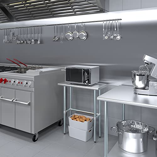 Image of AmGood Stainless Steel Work Table Open Base | Metal Work Bench (Stainless Steel Table Open Base, 30 inch Long x 14 inch Deep)