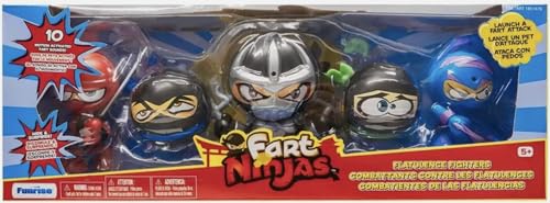 Funrise Fart Ninjas 5-Pack – Motion Activated Action Figures with 10 Fart Sounds – Funny Collectibles with Ninja Combat Poses & Colorful Armor (4 Fart Ninjas, 1 Fart Ninja XL)