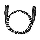 VANDESAIL XLR Cable, 6 ft XLR Male to Female Balanced Microphone Cord 3 PIN, 6ft Short Mic Cord Comp