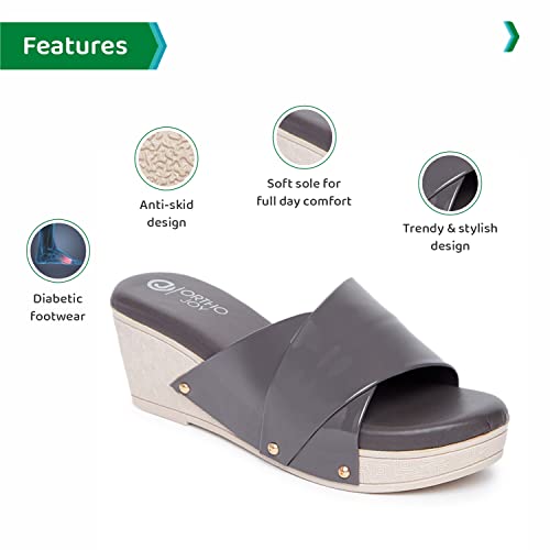 Image of ORTHO JOY Fancy doctor slippers | Soft chappal for women | Comfortable wedges sandals for women stylish