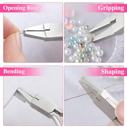 Image of Mini Duckbill Pliers for Jewelry Making - Small Flat Nose Pliers, Slim Line Precision, Ideal for Beading Wire & Bending