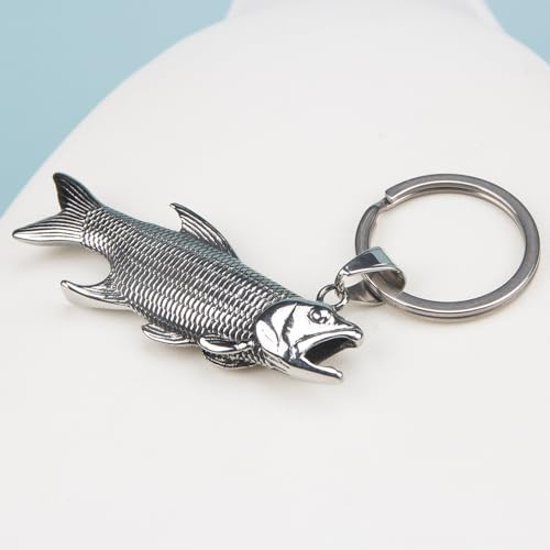 ZORZA 1 porte-clés vintage en acier inoxydable en forme de poisson ...