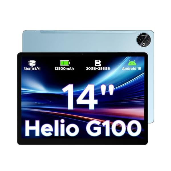 DOOGEE Tab E3 Max 14 Inch Tablet,Android 15 Tablet 13500mAh Large Battery,MTK G100 Octa-Core Gaming Tablets with Gemini AI,32GB+256GB (2TB TF),2160×1440 Display,4G LTE,16MP,5G WiFi/GPS/GMS/4 Speakers