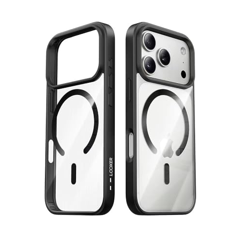 LOOXER® CrystalEdge Clear Case for iPhone 17 Pro Max (6.9”) | Ultra-Clear Anti-Yellowing MagSafe Cover with Shockproof Protection + Premium Screen Protector (Black, 17 Pro Max) - image 1