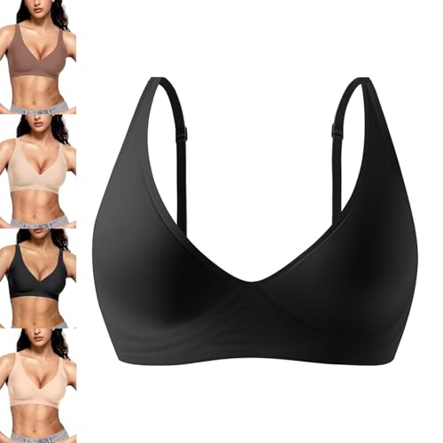 Womens Comfortable Wireless Bras, Seamless Tshirts Bras, Deep V Everyday Bra, Push Up Bralettes (Black,TP) Womens Comfortable Wireless Bras, Seamless Tshirts Bras, Deep V Everyday Bra, Push Up Bralettes (Black,TP)
